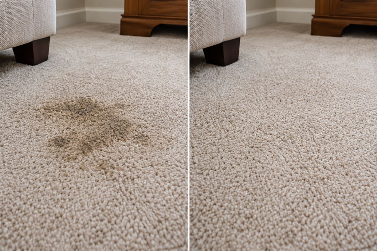 Before and after pet spot treatment